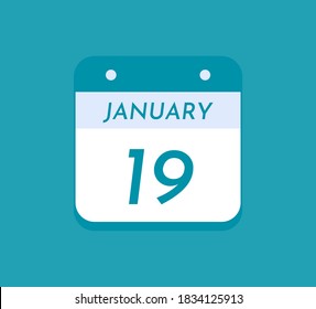 January 19 Single Day Calendar, 19 January 
