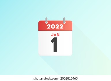 1ro de ENERO de 2022 Calendario Diario, concepto de Año Nuevo - Hermosa gradación Vector ilustración de diseño para el saludo de Año Nuevo. Plantilla japonesa de tamaño de tarjeta para año nuevo.