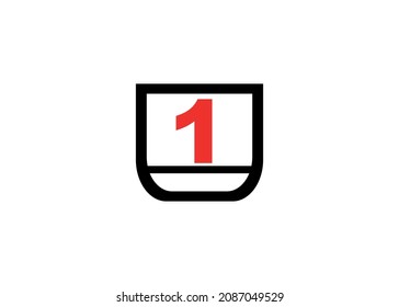 January 1st. Calendar sheet icon in flat style.