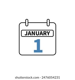 january 1st concept line icon. Simple element illustration. january 1st concept outline symbol design.