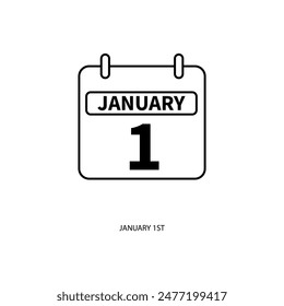 january 1st concept line icon. Simple element illustration. january 1st concept outline symbol design.