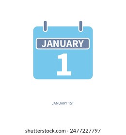 january 1st concept line icon. Simple element illustration. january 1st concept outline symbol design.