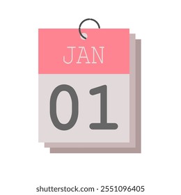 january 1st day of the month new year, simple design organizer symbol icon in vector illustration