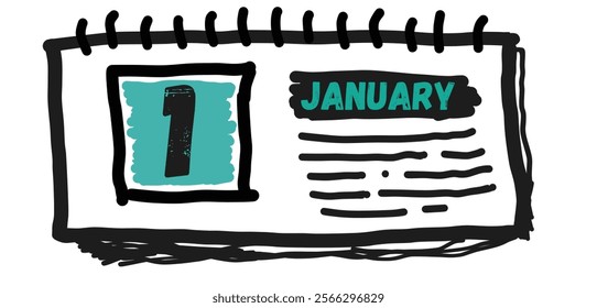 January 1st: New Year, New Beginnings, Planning, Goals, Calendar, Dates, Organization, Schedule