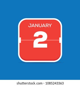 January 2 Calendar Flat Icon