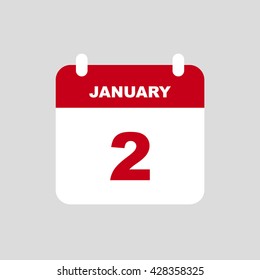 JANUARY 2 calendar Icon.