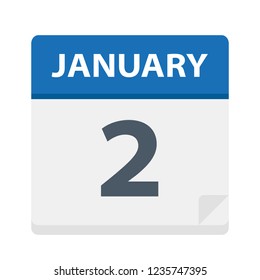 January 2 - Calendar Icon - Vector Illustration