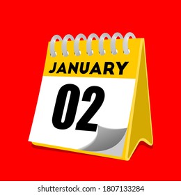 January 2 calendar icon vector illustration 