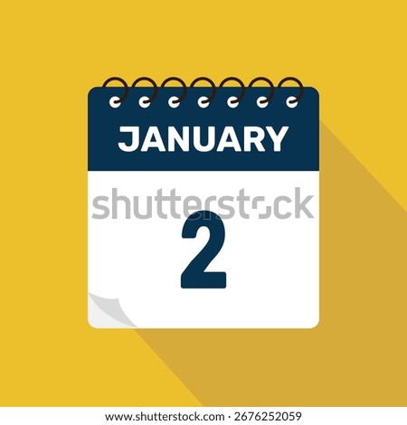 january 2 calendar icon vector illustration with design