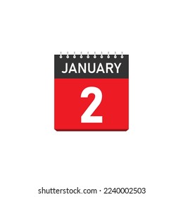 January 2 Concept Design. Vector Illustration.