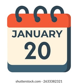 January 20 calendar vector on white background
Vector calendar with date