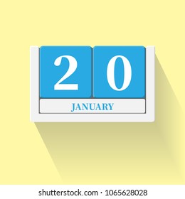 January 20. Vector flat daily calendar icon. Date and time, day, month. Holiday. Season.