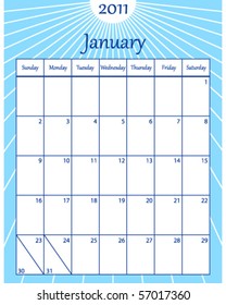 January 2011 Calendar