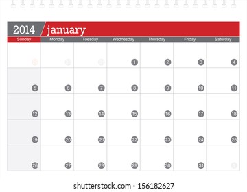 january 2014 planning calendar