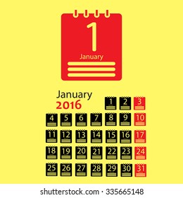 January 2016 Calendar