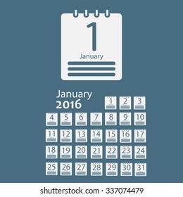 January 2016 Calendar
