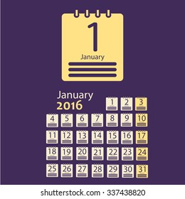 January 2016 Calendar