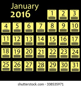 January 2016 Calendar