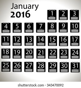 January 2016 Calendar