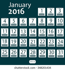 January 2016 Calendar