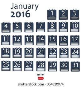 January 2016 Calendar