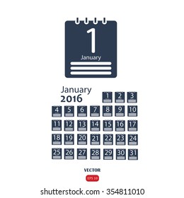 January 2016 Calendar