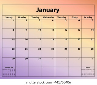 January 2017 Calendar