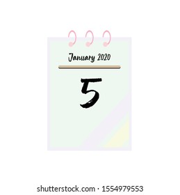 The January 2020 design calendar is soft color with day number