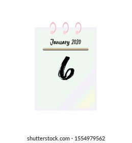 The January 2020 design calendar is soft color with day number