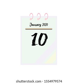 The January 2020 design calendar is soft color with day number