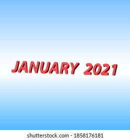 Enero de 2021 ilustración de texto tipografía vectorial.