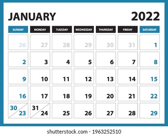 january 2022 calendar printable calendar 2022 stock vector royalty free 1963252510 shutterstock