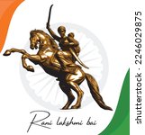 January 2023, Rani Lakshmi bai vector illustration, freedom fighter 