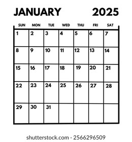 January 2025 Calendar: Monthly Planner