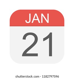 January 21 Calendar Icon Vector Illustration Stock Vector (Royalty Free ...