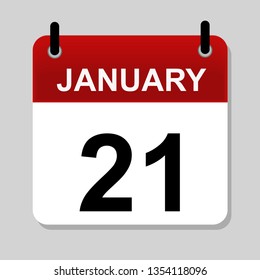 January 21 , calendar icon vector illustration