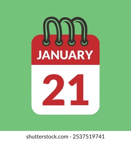 January 21 Calendar icon vector illustration.