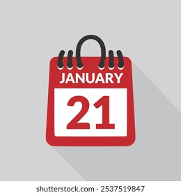 January 21 Calendar icon vector illustration.
