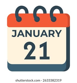 Vector del calendario del 21 de enero sobre fondo blanco
Calendario de Vector con fecha