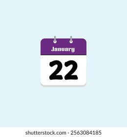 January 22: Calendar Date Illustration