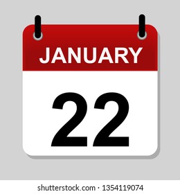 January 22 , calendar icon vector illustration