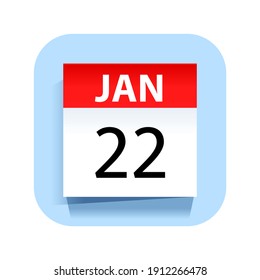 January 22. Calendar Icon. Vector Illustration.