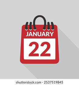 22. Januar Kalender-Symbol, Vektorgrafik.