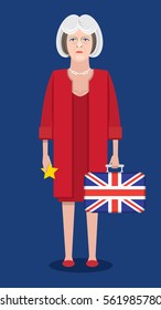 January 23, 2017: A vector illustration of a portrait of Prime Minister Theresa May