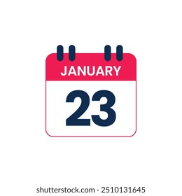 January 23 Calendar Date vector icon, Calender Day for Appointment or Deadline
