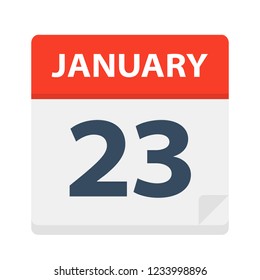 January 23 - Calendar Icon - Vector Illustration