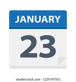 January 23 - Calendar Icon - Vector Illustration