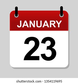 January 23 , calendar icon vector illustration