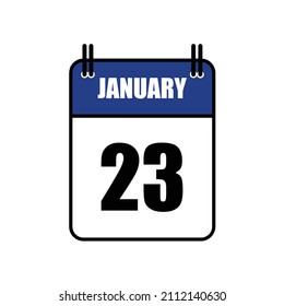 January 23 Calendar Icon Vector Illustration . Date , Day Of Mouth	