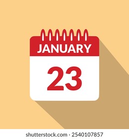 January 23 Calendar icon vector illustration.
